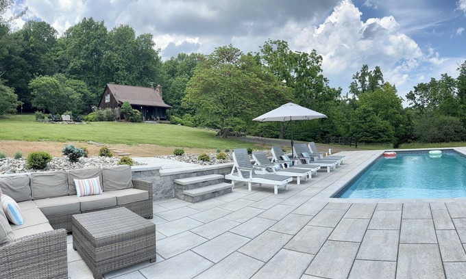 Etlan Cabin | Shenandoah cabin with 4 bedrooms, heated saltwater pool and beautiful views