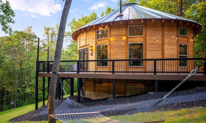 Stanley RV Rental | Shenandoah Yurt: Hot Tub~Wood Stove~WiFi~EVcharger