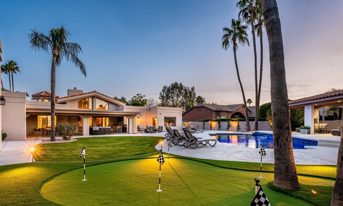 Shea Ranchos House | Shoot pool, play putt putt, or swim with high-end spacious living at Sunset Villa