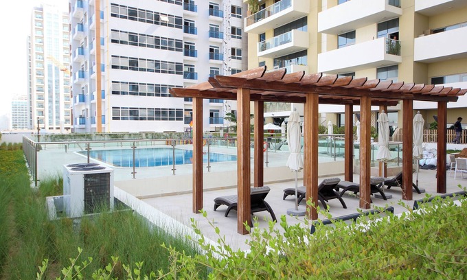 Discovery Gardens Apartment | Silk Valley - Brand new 1B with pool view