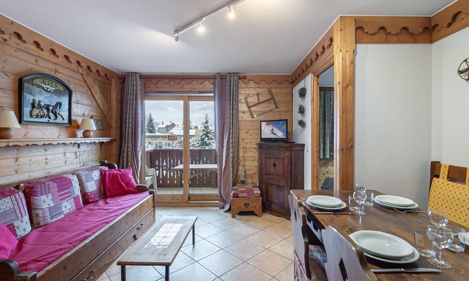 Meribel Village Apartment | Ski-in/ski-out apartment with pool and spa