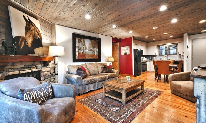 North Park City Condo | Ski-In/Ski-Out Chic Rustic Condo with Outdoor Hot Tubs and Pool! Year Round Fun!