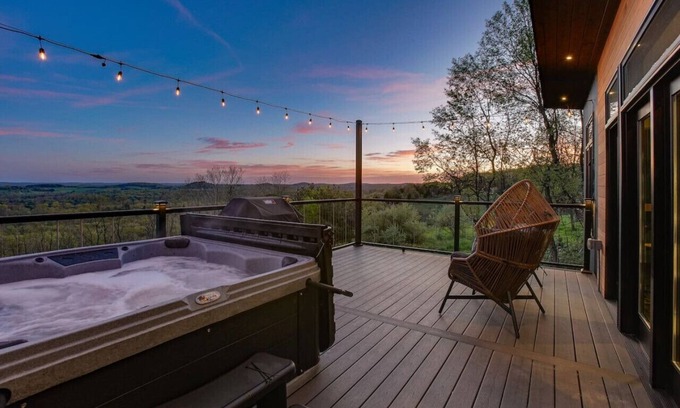 Brookville Cabin | Skyline Serenity | Hot Tub, Panoramic Views, King Bed in PA Wilds