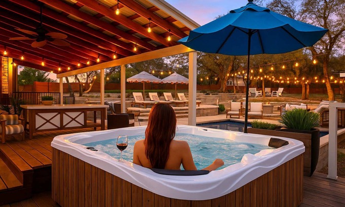 West Oak Hill House | Sleeps 16+ Oasis*Estate w/Pool Hot Tub Movie