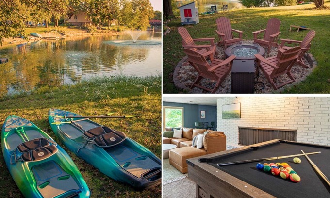 Rockford House | Sleeps 22~Hot Tub~Gameroom~Theater~Gym~Lake Views