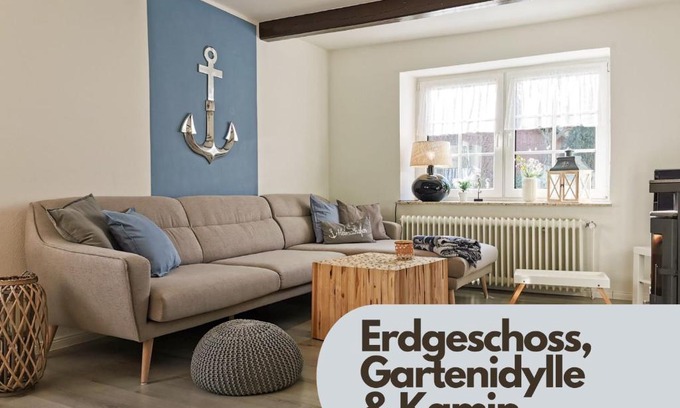 Altfunnixsiel Apartment | Smittshörn 3 - Nordsee Erdgeschosswohnung mit eingezäunten Garten, Kamin und Lounge!