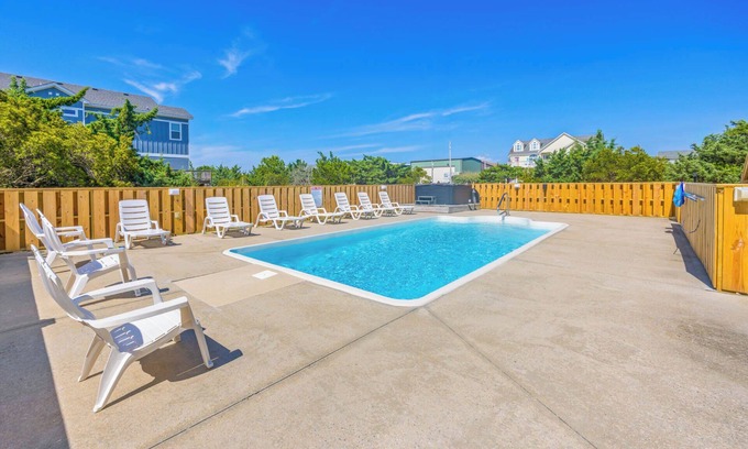 Wind Over Waves House | Soundside Dog Friendly Home w/Pool, Hot Tub, Game Room, Community Boat Ramp