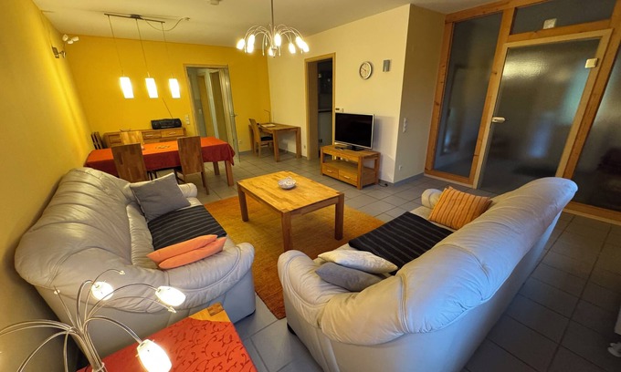 Herxheim Apartment | Spacious vacation apartment with a beautiful covered terrace in a huge garden.