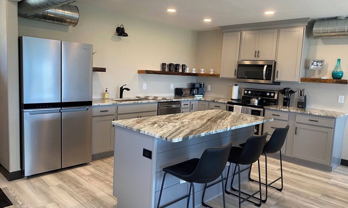 Dyckesville House | Spacious 3-Bed, 2-Bath Private Home Featuring a Private Marina, Kayaks and Gas fire pit