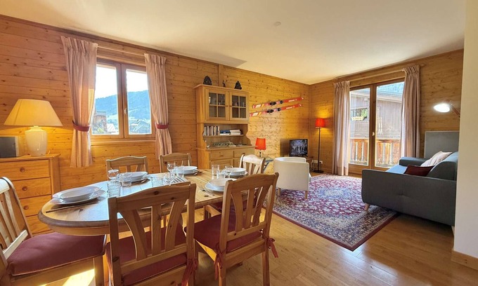 Praz-sur-Arly Apartment | Spacious 3-Room Apartment in Praz-Sur-Arly, Sleeps 6, Central Location, Parking Included