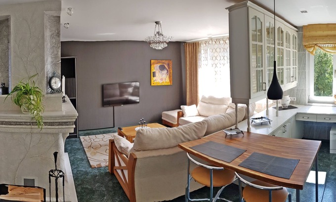 Siauliai Apartment | Spacious apartment with fireplace in the middle of the town