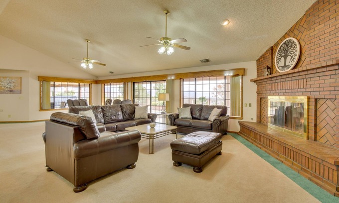 Apple Valley House | Spacious California Oasis: Patio, Fireplace & Pool