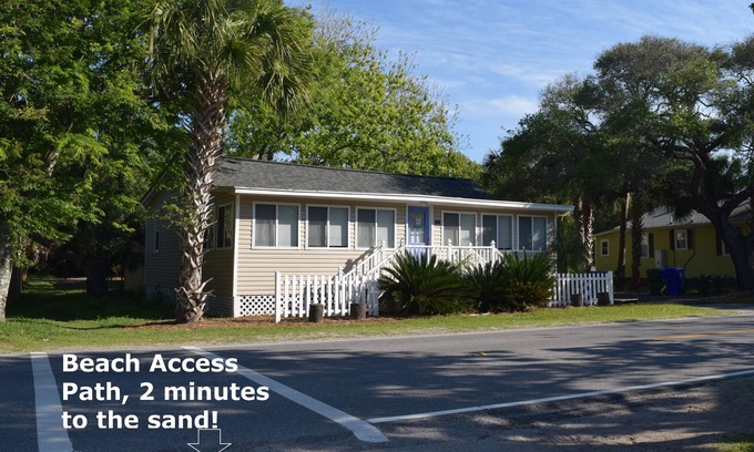 Folly Beach House | Spacious Comfort & Convenient! Steps to downtown & beach! Adjustable KING bed!