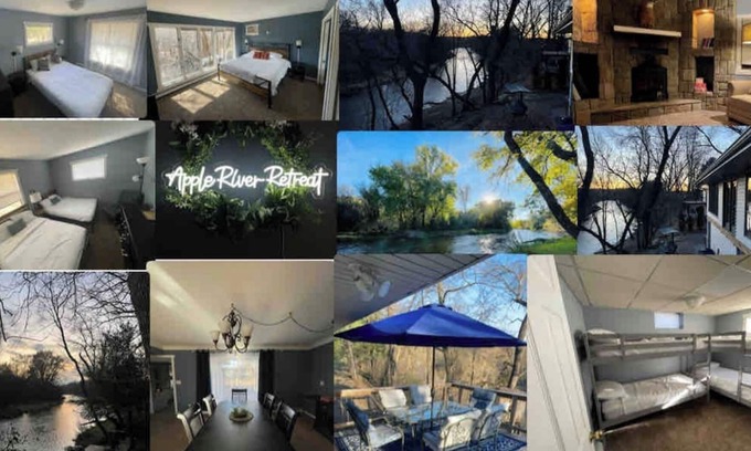 Star Prairie House | Spacious & Cozy home on The Apple River- Hiking, Tubing, Skiing, Racing, 12+ ppl