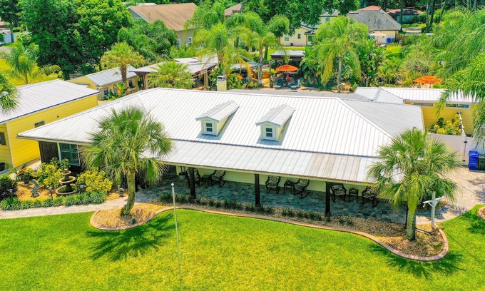 Fruit Cove House | Spacious, dog-friendly home with lush lanai, pool, sauna, hot tub, & coffee bar