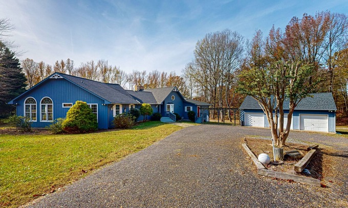 Bumpass House | Spacious house with water view, kayaks, foosball table, deck, firepit