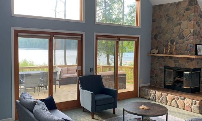 Interlochen House | Spacious Interlochen lakefront house with private dock and 5 bedrooms