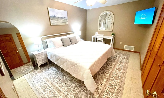 Erie County Apartment | Spacious King Bed Suite at Antique Store