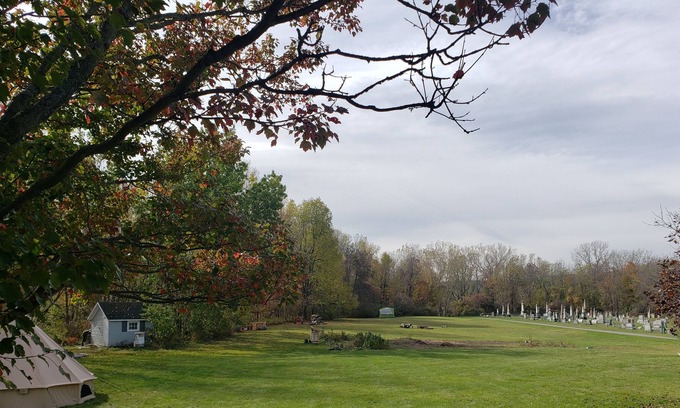 Dale RV Rental | Spacious luxury tent in quiet country setting.