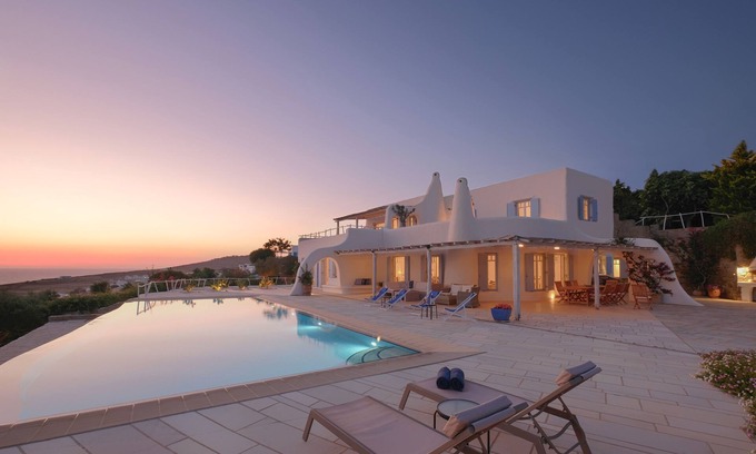 Krotiri Villa | Spacious Luxury Villa Delion-stunning sunset&bay view, infinity pool, by beaches