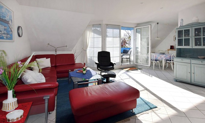 Ostseebad Prerow Apartment | Spacious maisonette apartment in the Mühlenpark up to 4 p., WLAN, west loggia, washing machine