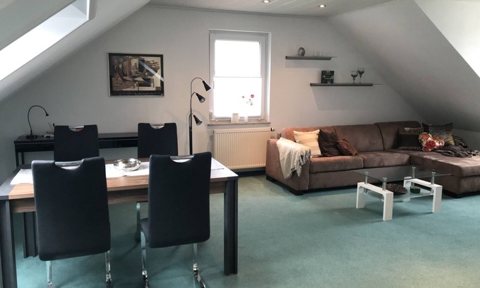 Rottingen Apartment | Spacious, modern vacation apartment (53 sqm) in a quiet location with panoramic views over the Tauber Valley