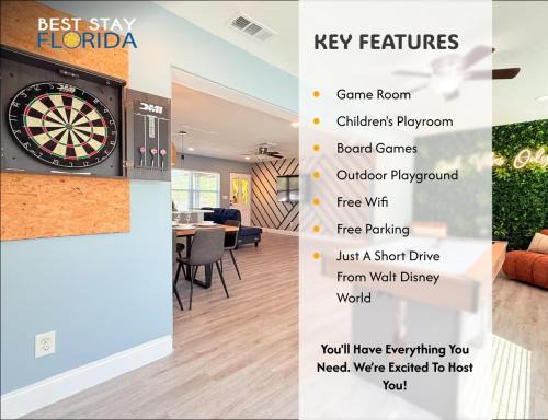 Lockhart House | Spacious Orlando Stay Free Wifi Game Room