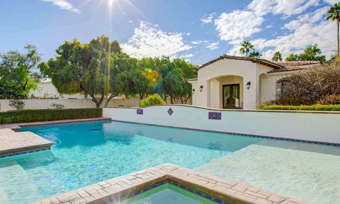 Camelback Country Estates House | Spacious Palm-Lined Villa with Pool, Sport Court & Outdoor Living