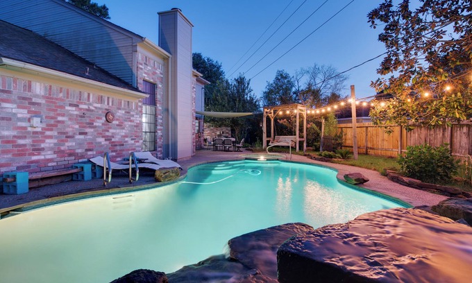 Spring House | Spacious Retreat w/Heated Pool, Spa, & Game Room; King Bed, Pool Table
