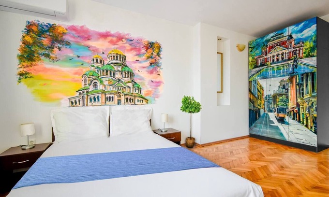 Sofia City Center Apartment | Spacious Room in the Center - Kitchen + Smart TV