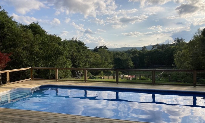 Weare House | Spacious, unique home w/mountain views. Enjoy pool in summer, skiing in winter!