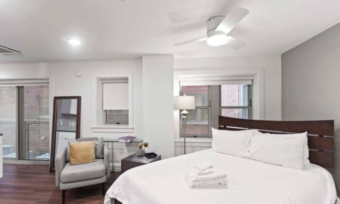 Hanover Place Apartment | Speakeasy Studio Extended KC Stay, Sleeps 2