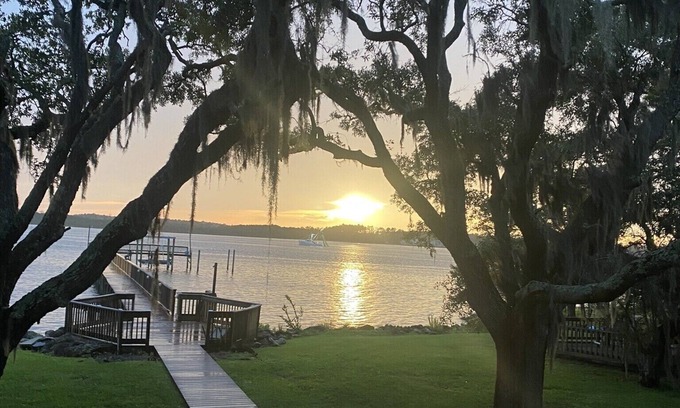Beaufort House | Spectacular Beaufort Waterfront Home with Private Beach, Dock and Sunsets