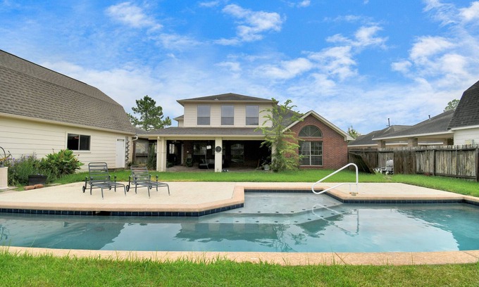 Manvel House | Spectacular Home with Private Pool, Theater&Grill!
