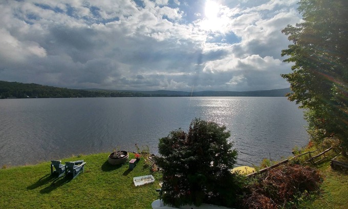 Saint-Hermenegilde Cottage | Spectacular Lakehouse with mountain views own sandy beach on crystal clear lake