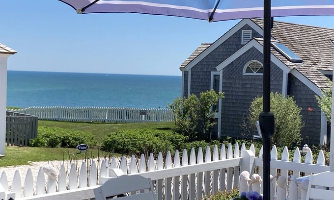 Mashpee Condo | Spectacular Ocean View Maushop Village home Steps to Private Beach