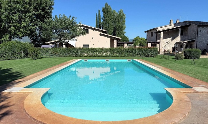 Limiti Villa | Spello By The Pool - slps 16 - child activity park, meditation park, BBQ + pool