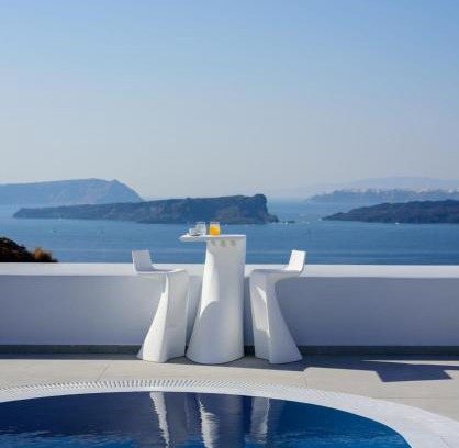 Akrotiri Villa | Splendid Santorini Villa Villa Vista 3 Bedrooms Private Pool & Spa Bath & Breathtaking Sea Views Akrotiri