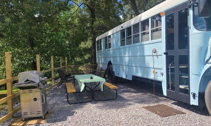 Eddyville House | Stationary renovated local school bus. Inquire about our hunter specials!