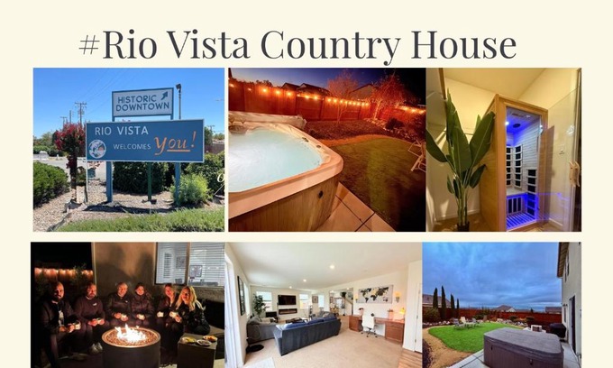 Rio Vista Villa | #stayRioVista -Country Club House with Hot Tub-Sauna-Firepit-Garden-Games