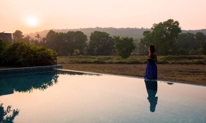 Parra Villa | StayVista Bella Antlia 3BHK, with Pvt Pool & Paddy view- Parra, North Goa