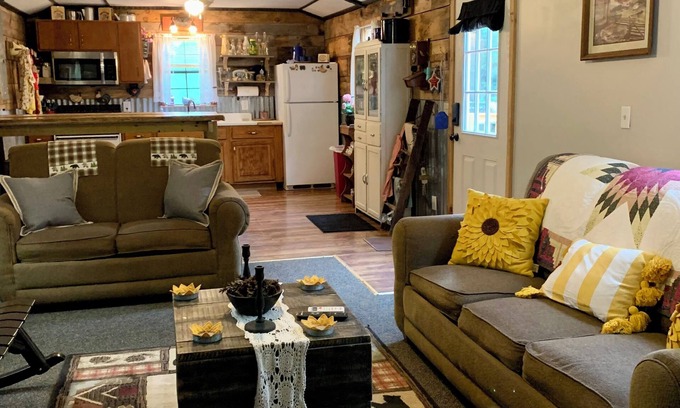 Cool Ridge Cabin | Step back in time with this unique cozy cabin by the creek.