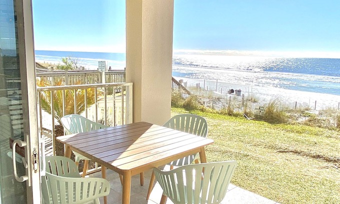 Crystal Beach Condo | STEPS TO THE BEACH! 1st floor end unit with amazing views!