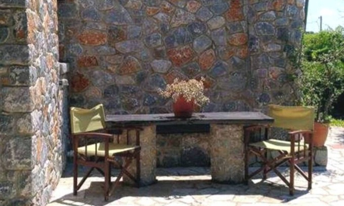 Galatas House | Stone House among the trees with Private Garden, Terrace & Wi-Fi
