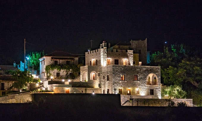 Gythio Villa | Stone villa with seasonal swimming pool.