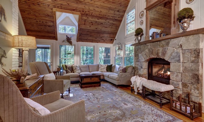 Lake Sequoyah House | Storybook Cottage 5 Minutes from Town with Private Dock with Kayaks, EV Charger