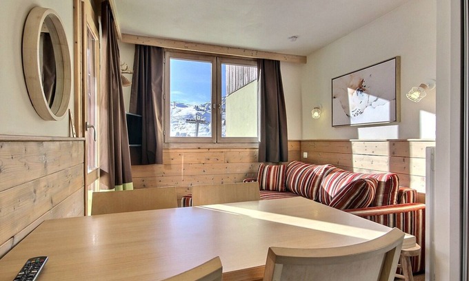 Belle Plagne Apartment | Studio cabin for 4, balcony, near slopes and shops