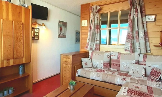 Aime Apartment | Studio cabine 4 pers avec vue Mont Blanc, skis aux pieds, parking gratuit - FR-1-351-5