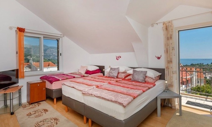 Brasina Apartment | Studio flat with balcony and sea view Mlini, Dubrovnik (AS-23441-c)