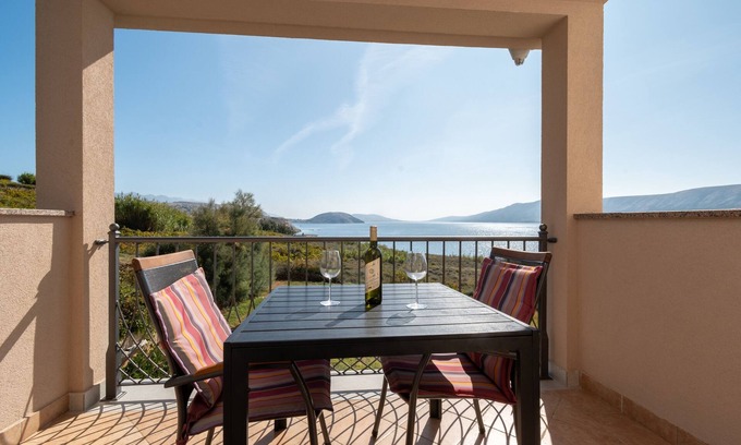 Kustici Apartment | Studio flat with terrace and sea view Zubovići, Pag (AS-4141-a)